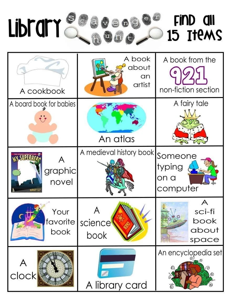 free printable library worksheets