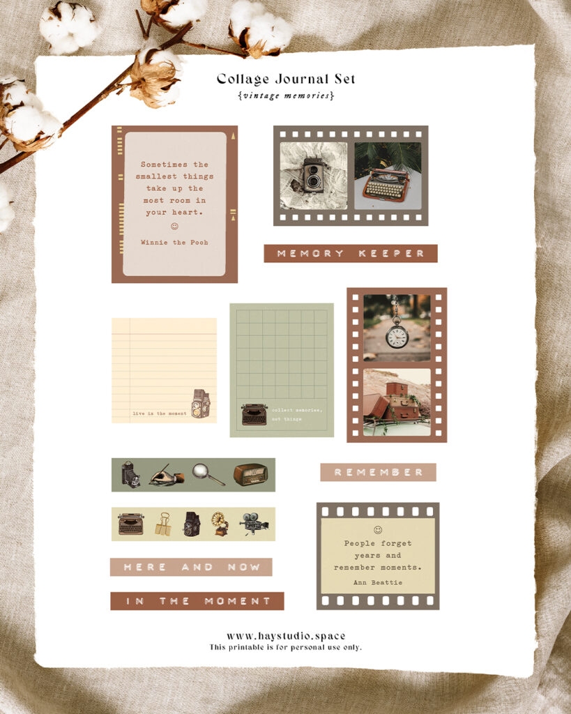 aesthetic free printable journal kit