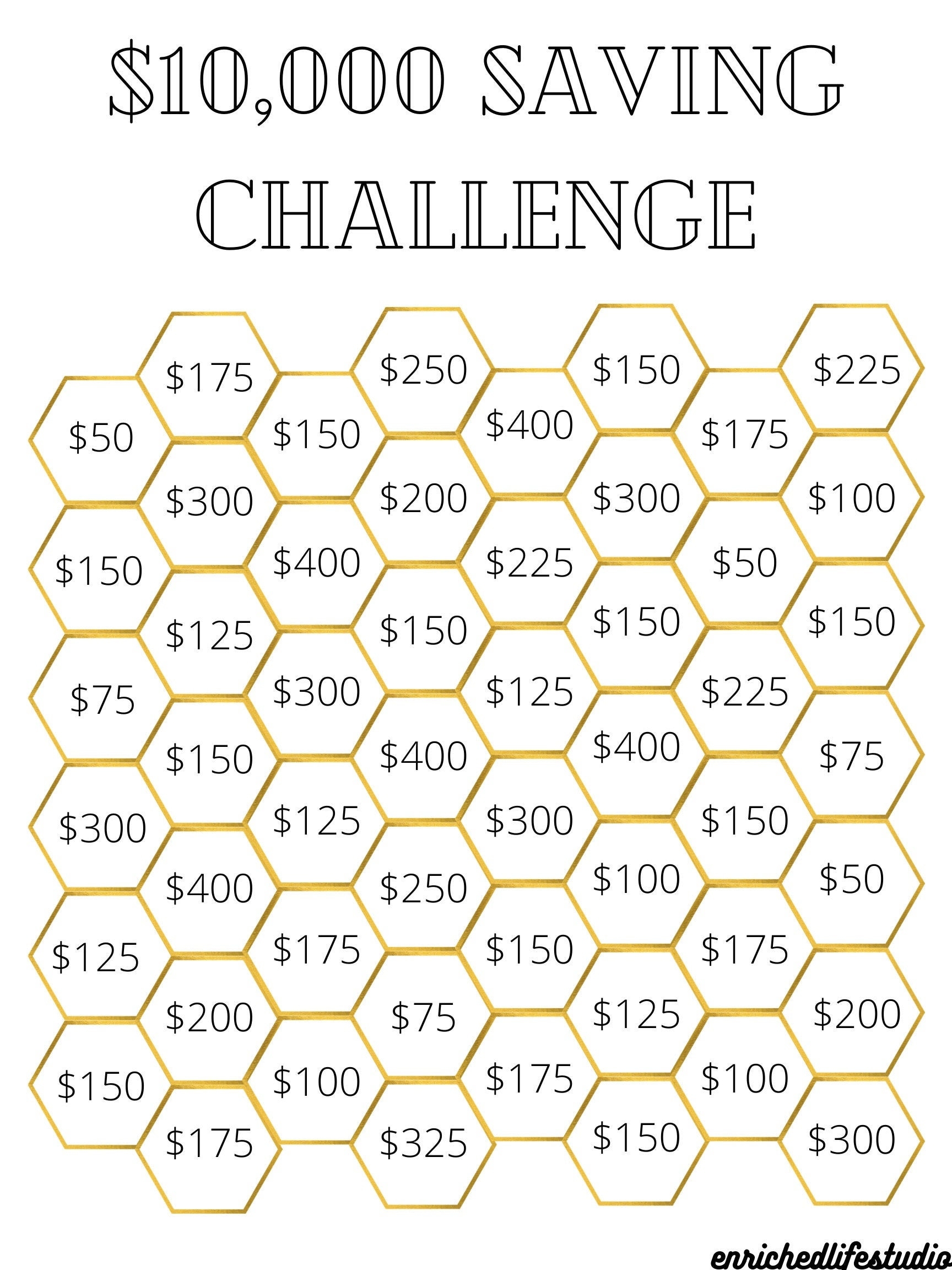 10 000 savings challenge printable free