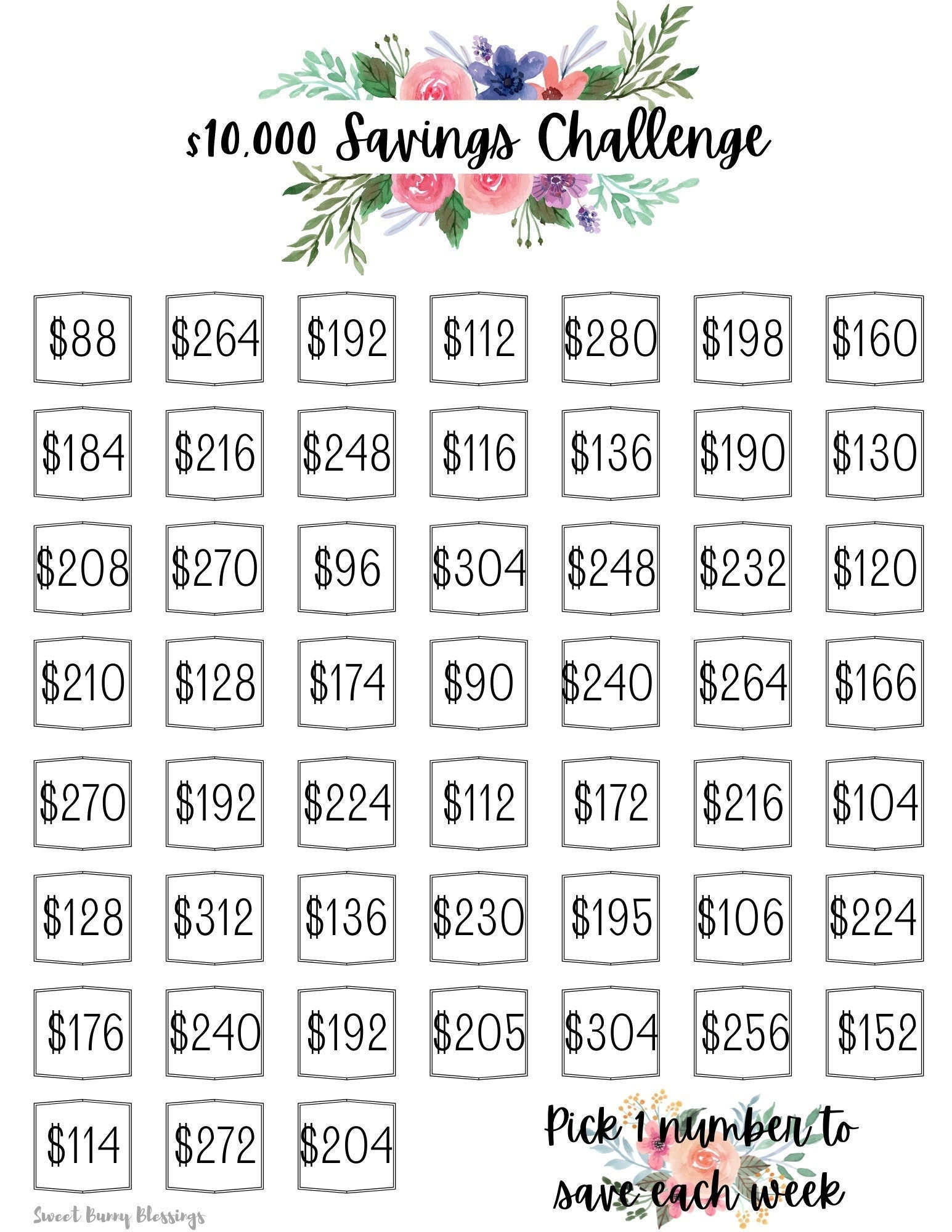 10 000 savings challenge printable free