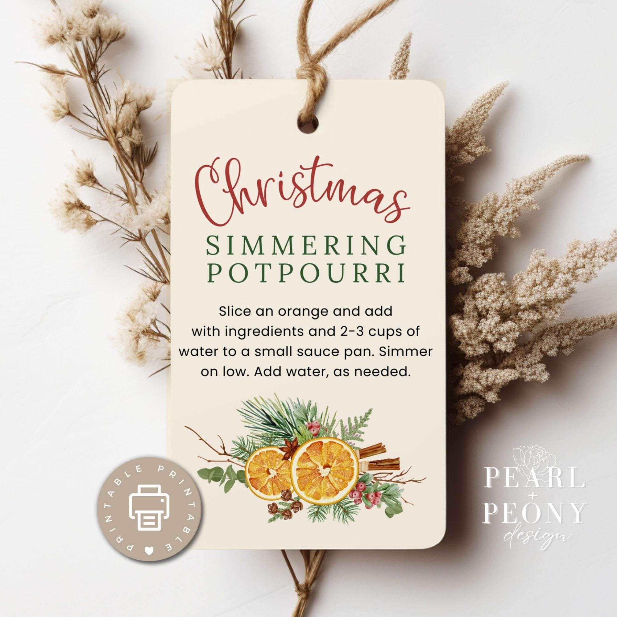 simmer pot tags free printable