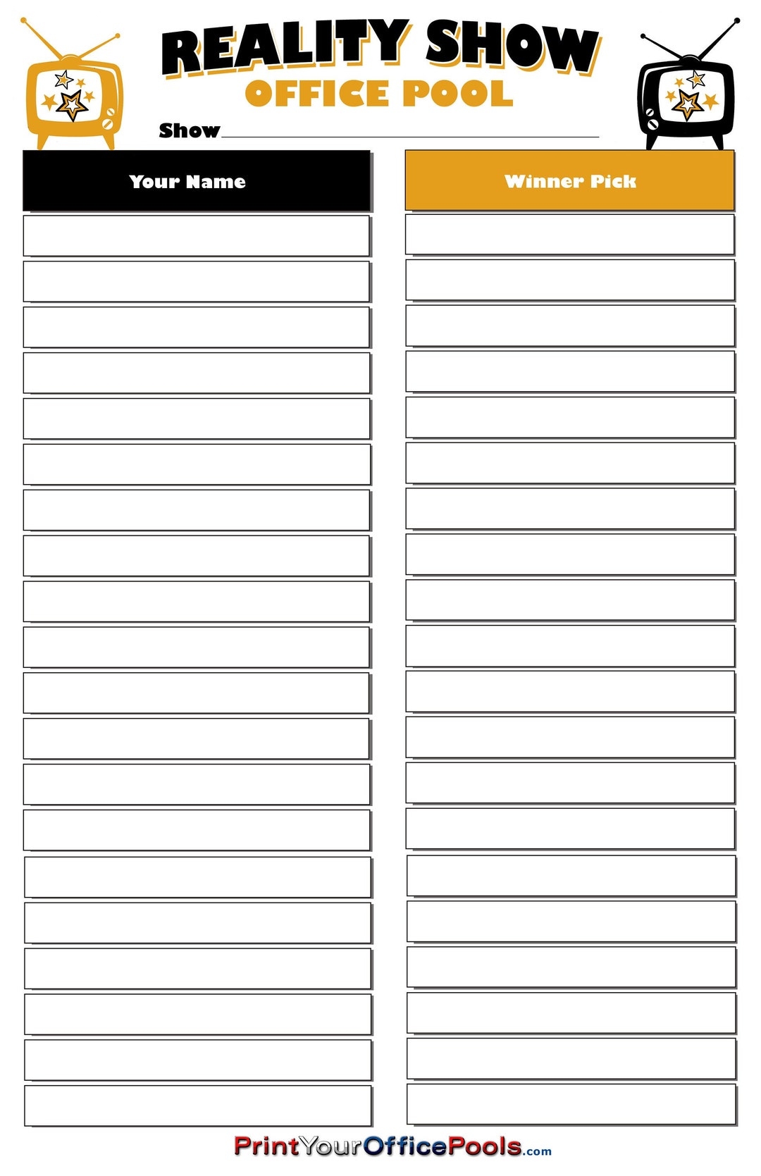 survivor bracket template printable free