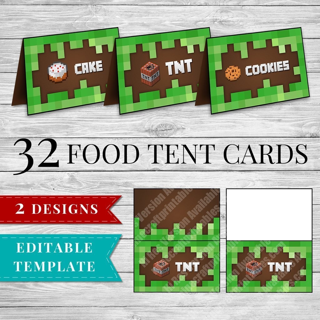 free printable minecraft food labels