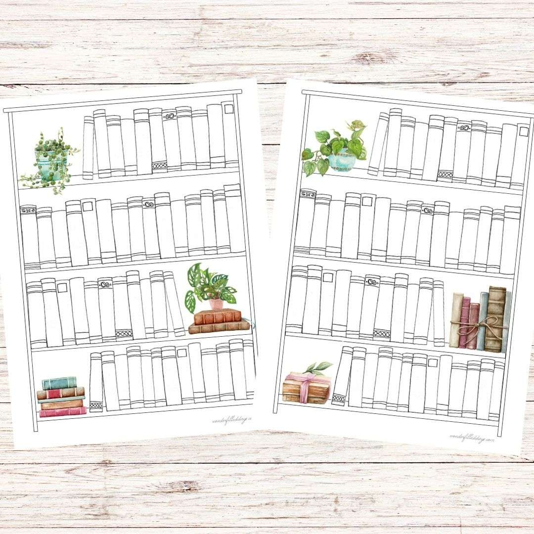 blank bookshelf printable free