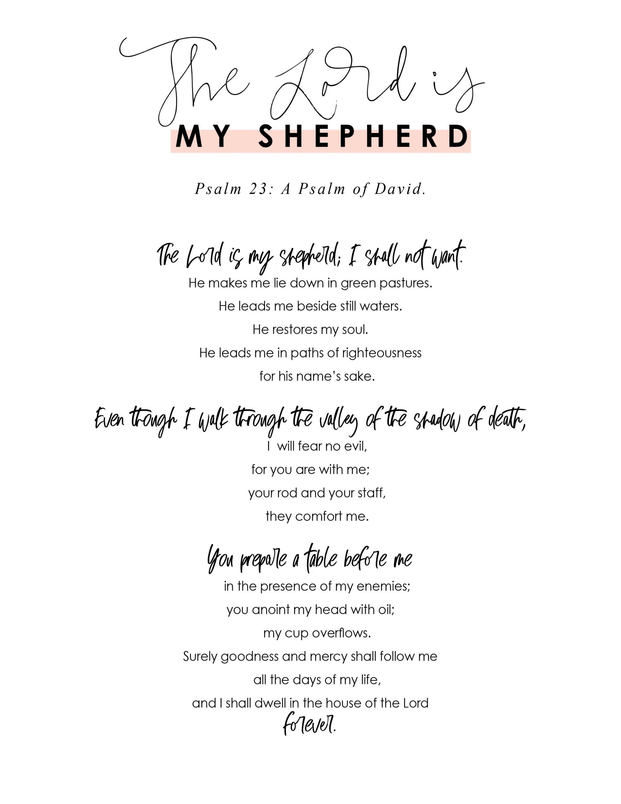 psalm 23 printable pdf free