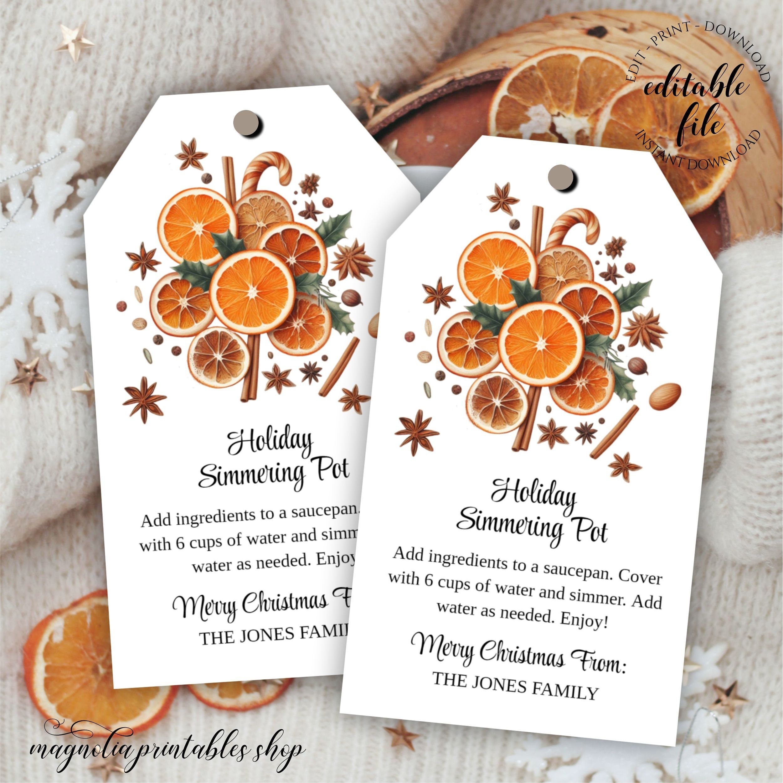 simmer pot tags free printable