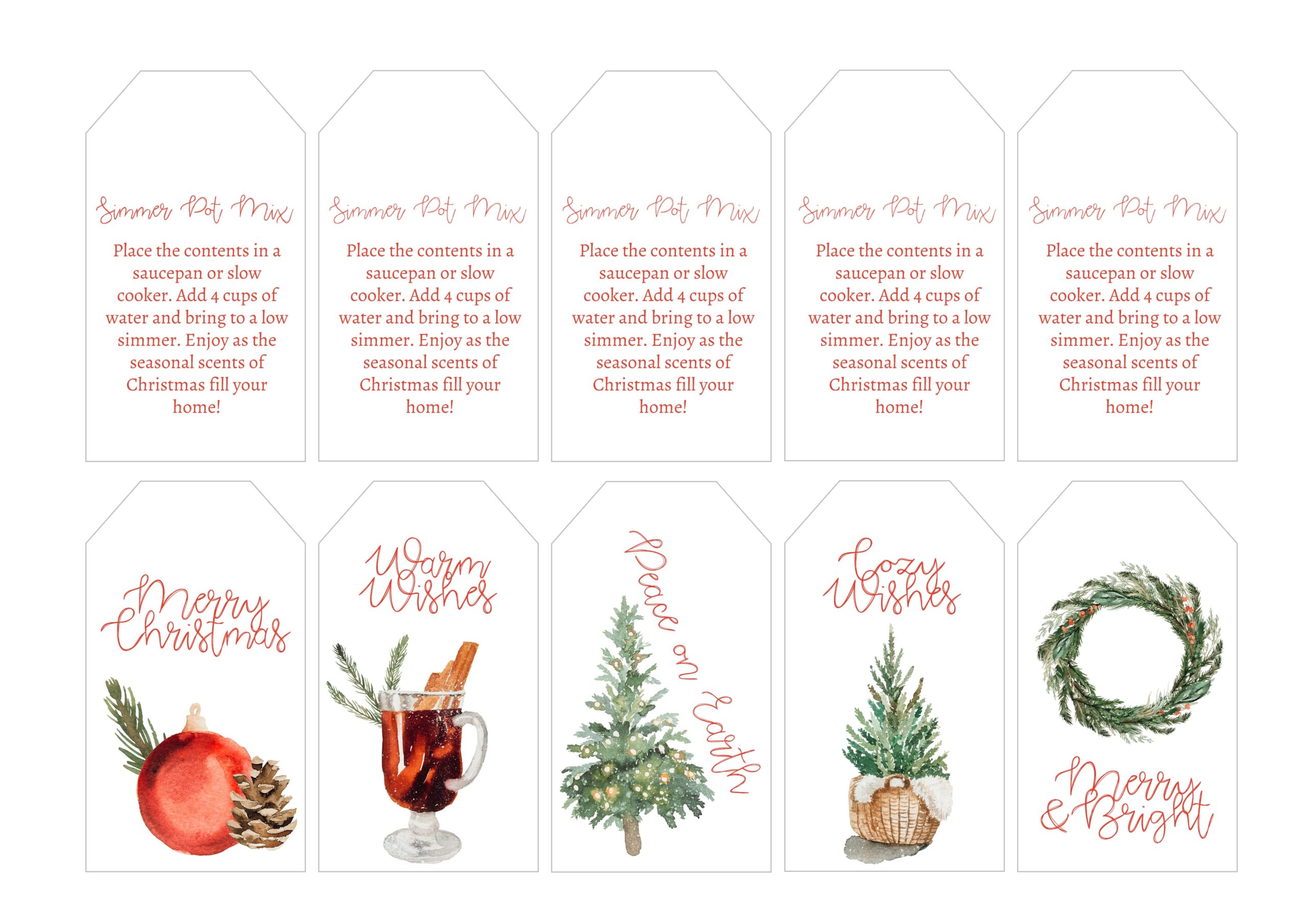 simmer pot tags free printable