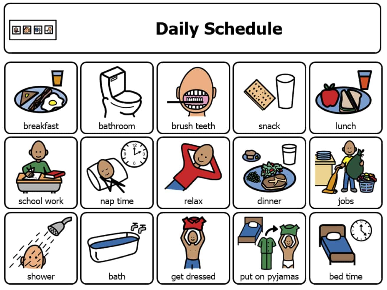 autism visual schedule printables free