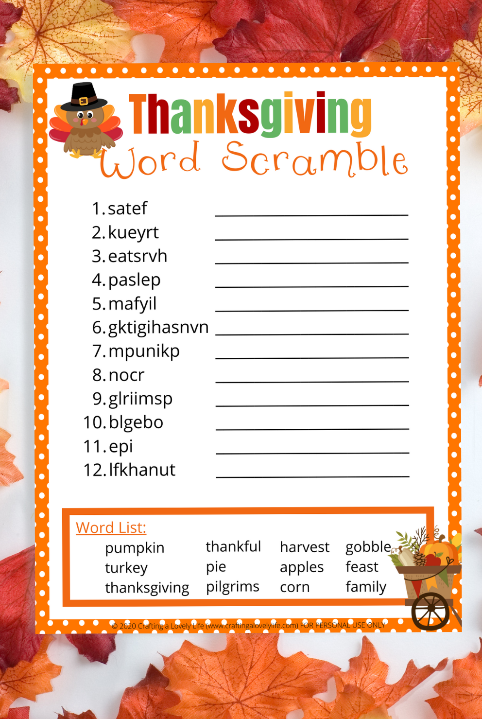 free printable thanksgiving word puzzles