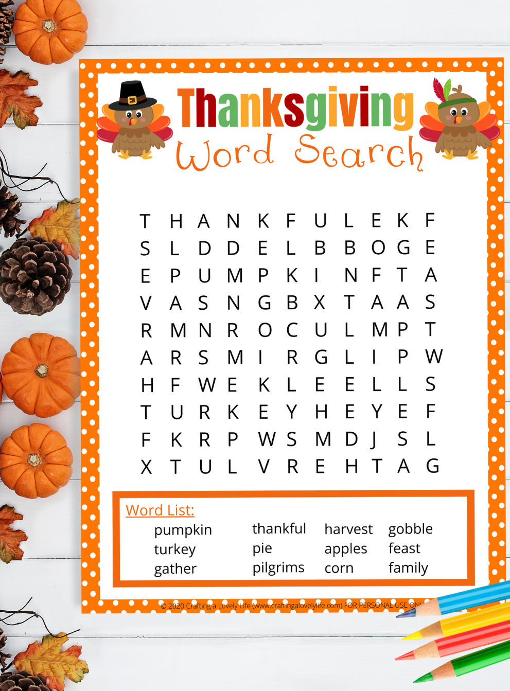 free printable thanksgiving word puzzles