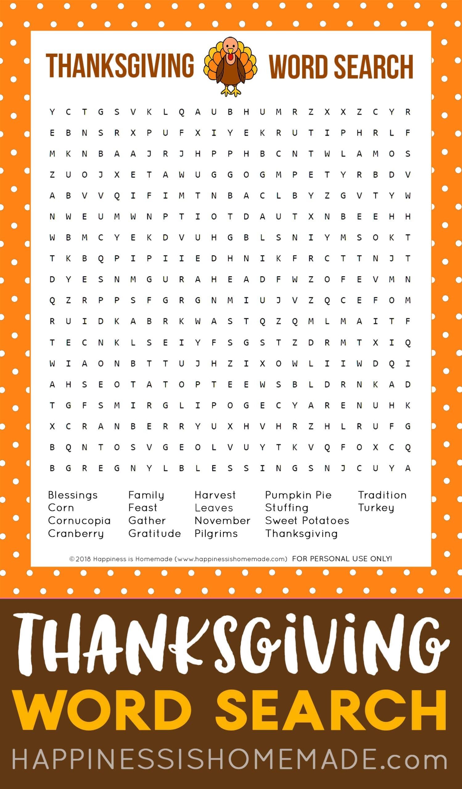 free printable thanksgiving word puzzles