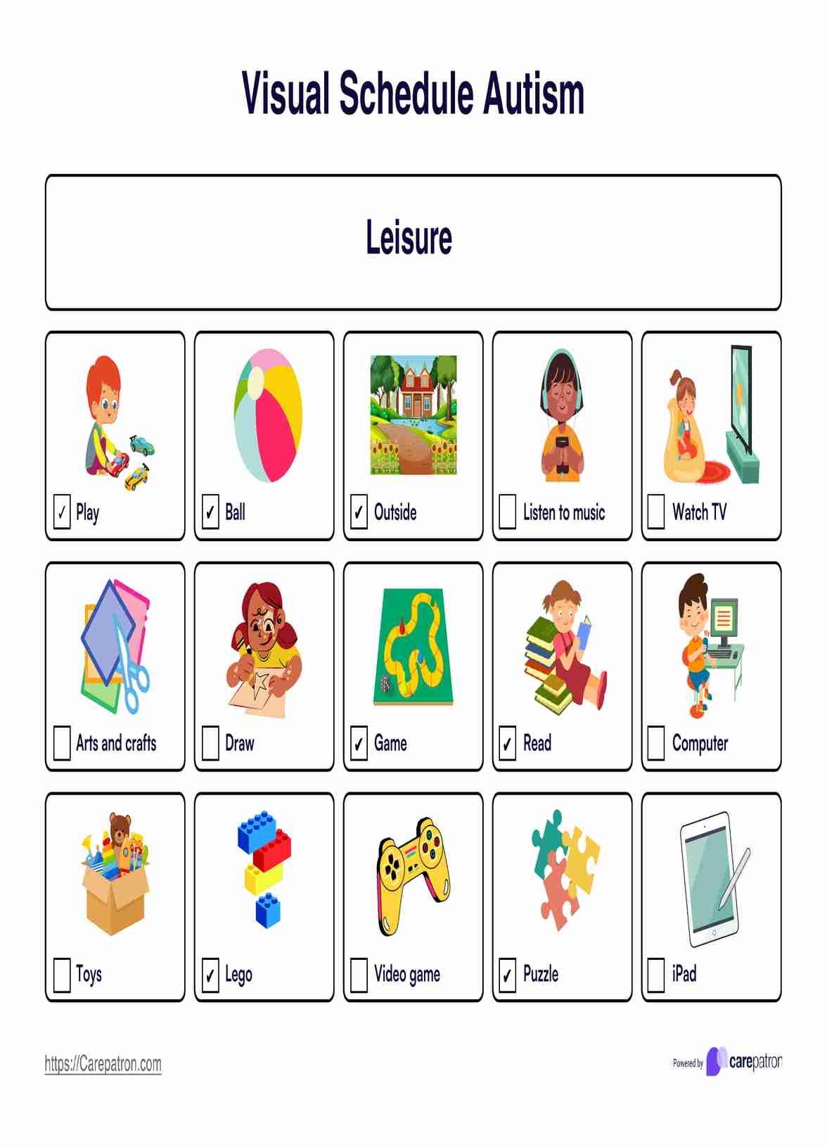 autism visual schedule printables free pdf
