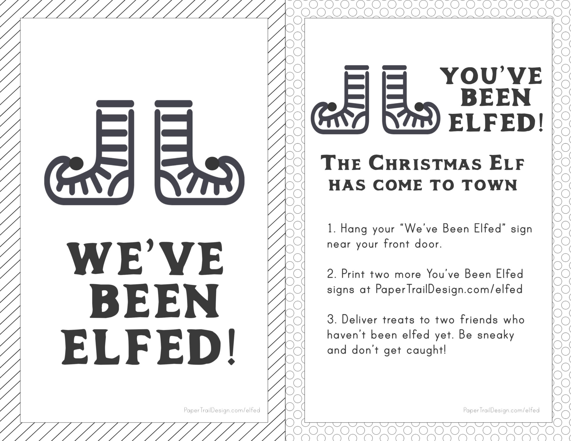 you've been elfed free printable